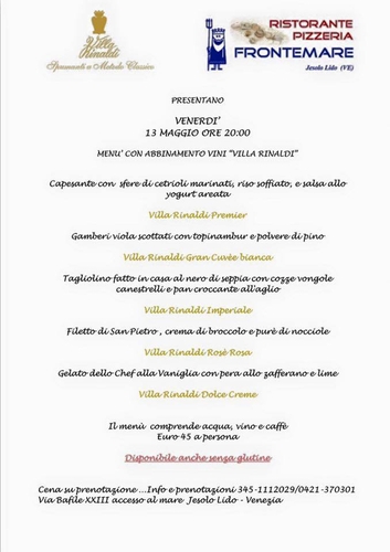 A CENA CON VILLA RINALDI